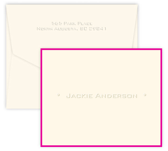 Embossed One Line Folded Border Note Cards